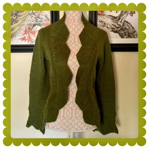 CAbi Olive Green Mohair Blend Cardigan
